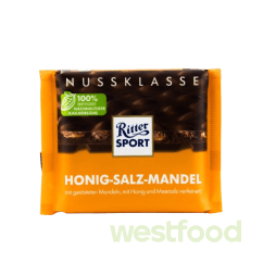 Шоколад Ritter Sport мед,сіль і мигдаль Honig-salz-mandel 100г, шт