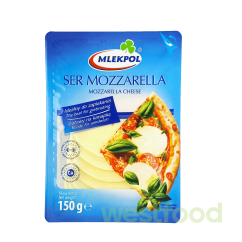 Сир Mozzarella 150г нарізка Mlekpol /уп.12шт/