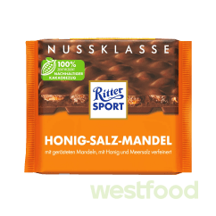 Шоколад Ritter Sport мед,сіль і мигдаль Honig-salz-mandel 100г, шт
