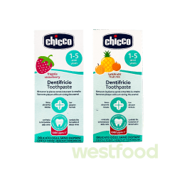 Зубна паста дитяча Chicco 50мл 1-5роки в асорт./уп.6шт/