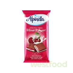 Шоколад Alpinella Вишня та йогурт 100г /в уп.19шт/