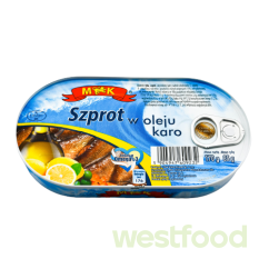 Шпроти в олії M&K каро170г /в уп.16 шт/