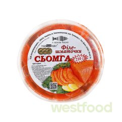 Сьомга філе шматочки в оліі, 210г /уп.12шт/ ІнтерПродСервіс