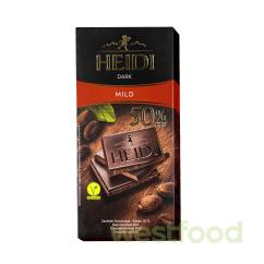 Шоколад HEIDI 80г чорний MILD 50% /в уп.20шт/