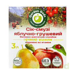 Сік Garden Gadz смузі 3л яблучно-грушевий з м'якоттю /в уп.2 шт/