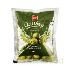 Оливки Varo зелені 180г з/к  пакет /уп.30шт/