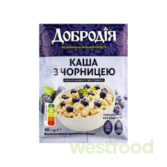 Каша вівсяна з чорницею 40г Добродія /уп.25шт/