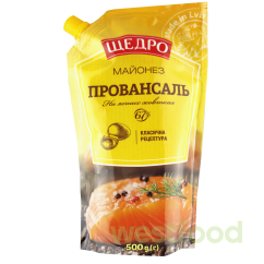 Майонез Щедро 500г Провансаль 67% з ковп. /в уп.19шт/
