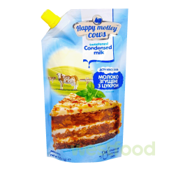 Молоко згущене з цукром 440г дой-пак HappyMotleyCows /уп.20шт/