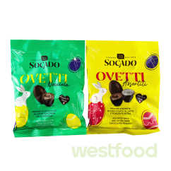 Шоколадні яйця Socado Ovetti 110г в асорт./в уп.28шт/