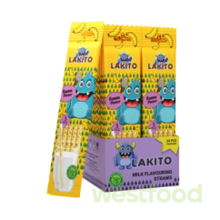 Соломинка з гранулами/банан 30г /в уп.24шт/ ТМ Lakito