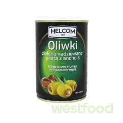 Оливки HELKOM 280г зелені з анчоусами ж/б /в уп.12шт/