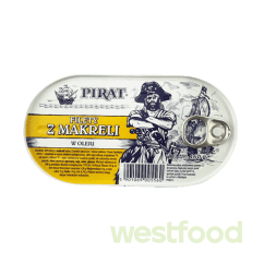 Філе скумбрії (макрелі) Pirat в олії 160г /уп.20шт/