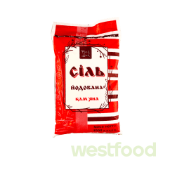 Сіль 1кг Food Land йодована кам'яна /уп.25шт/