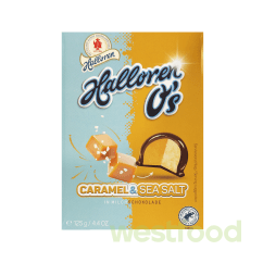 Цукерки Halloren O's 125г Карамель-Морс.сіль в молочн.шок. /уп.20шт/