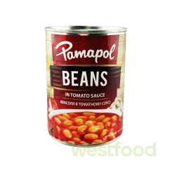 Квасоля біла в томатн.соусі Pamapol 400г ж/б /уп.10шт/