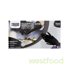 Рукавиці одноразові нітрилові чорні розмір XL 100шт IRGE
