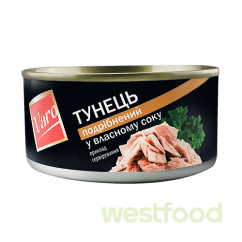 Тунець Varo подрібнений у власному соку 170 г/в уп.48шт/