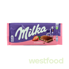 Шоколад Milka 100г полуниця /в уп.27шт/