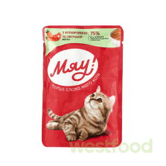 Корм МЯУ 85г для котів_Яловичина з овочами