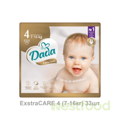 Підгузники Dada ExstraCARE 4 (7-16кг) 33шт/в уп.3шт/
