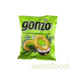 Кільця кукурудз. GONZO 40г Сметана і зелень