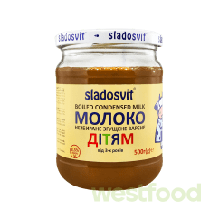 Молоко згущ.Sladosvit 500г Дітям скло /в уп.12шт/