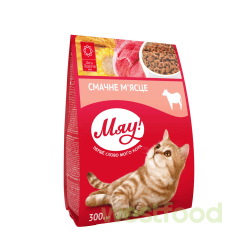 Корм МЯУ 300г для котів_М'ясний