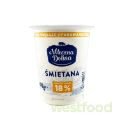 Сметана 400г 18% Mleczna Dolina /в уп.12шт/