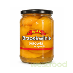 Персики половинками в сиропі M&K 680г скло/в уп.12шт/