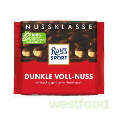 Шоколад Ritter Sport чорн.шок і фундук Dunkle voll-nuss100г, шт