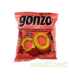 Кільця кукурудз. GONZO 40г Кленовий сироп+Копчена паприка