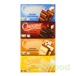 Шоколад Choceur 200г Mleczna Deser/Alpejska/Kawowo/Biala/