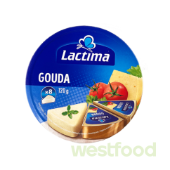 Сир плавлений порційний Lactima 120г Гауда /в уп.24шт/