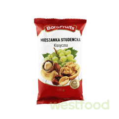 Мікс горіхів та родзинок Студентська100г BoroFruits /уп.18шт/