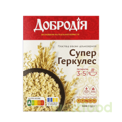 Пластівці вівсяні Супер Геркулес 500г Добродія /уп.14шт/