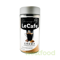 Кава розчинна LeCafe Crema 150г скло /в уп.6шт/
