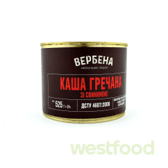 Консерва Каша гречана зі свиноною" ж/б 525г 1 шт /Вербена/