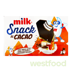 Бісквіти Milk Snack al Cacao 4шт*30г /в уп.14шт/