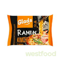 Локшина ш.п. Ramen з соусом зі см. Кімчі з цук.та підсолод. 105г Glads /уп.20шт/