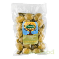 Оливки Калімера Фаршировані корнішоном велетенські 250г пакет