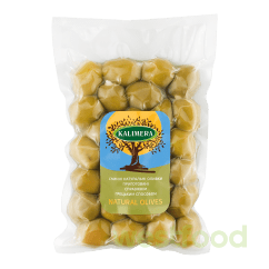 Оливки Калімера Зелені великі з мигдалем 250г пакет