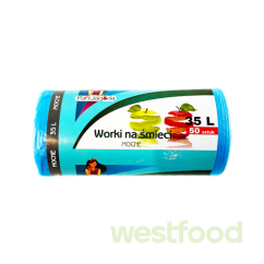 Пакети д/сміття PJ Міцні HDPE  35л 50шт. сині/в уп.65шт/
