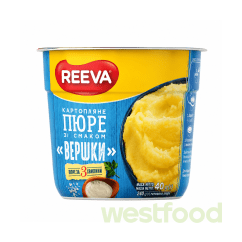 Пюре картопляне Reeva зі смаком Вершків 40г /уп.24шт/