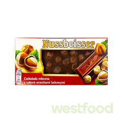 Шоколад Nussbeisser молочний з фундуком 100г Mondelēz/в уп.20шт/