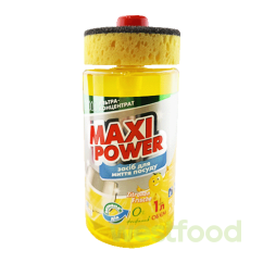 Засіб д/миття посуду MaxiPower 1л Лимон /уп.6шт/