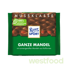 Шоколад Ritter Sport мол.шок і мигдаль Ganze mandel 100г, шт
