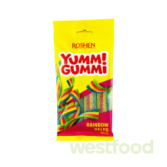 Цукерки желейні YummiGummi Sour Belts Rainbow 70г /уп.40шт/