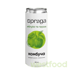 Напій Комбуча Spraga 330мл ж/б Яблуко та груша /уп.12шт/