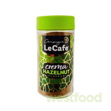 Кава розчинна LeCafe Crema Hazelnut 75г скло /уп.6шт/
